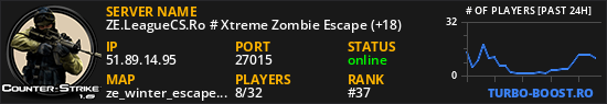 ZE.LeagueCS.Ro # Xtreme Zombie Escape (+18)