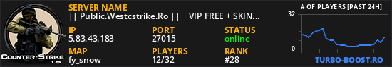 || Public.Westcstrike.Ro || VIP FREE + SKINS WEAPONS