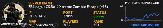 ZE.LeagueCS.Ro # Xtreme Zombie Escape (+18)