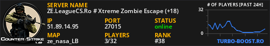 ZE.LeagueCS.Ro # Xtreme Zombie Escape (+18)