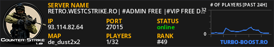 RETRO.WESTCSTRIKE.RO| #ADMIN FREE |#VIP FREE DUPA ORA 22:00 |