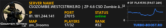CSOZOMBIE.WESTCSTRIKE.RO | ZP 4.6 CSO Zombie • VIP & Events